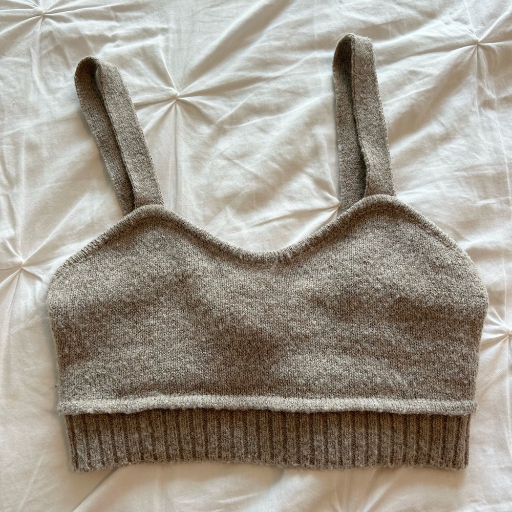 The Fifth Label Knit Crop Top in Beige